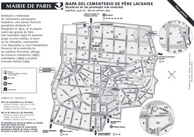 mapa del cementerio de père lachaise